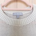 J.Crew  Womens Crochet Knit Sweater Top Sz L Cream Long Sleeve Minimalist Preppy Photo 2