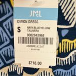 J. McLaughlin Dress Devon Sheath Dress in Navy Blue & Yellow Talavera Sz S NWT Photo 14