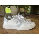 Converse  One Star Leather White Sneakers Light Blue Trim Women’s Size US 6 Photo 4