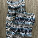 Pink Rose Blue Maxi Dress Photo 0