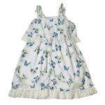 Disney NEW  Alice Through The Looking Glass White Dress Blue Butterfly Lace Sz S Photo 3