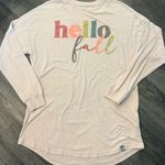 MarleyLilly Women's Cream Long Sleeve Tee with Multicolor Print Photo 0