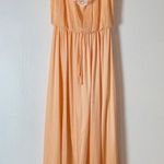 60s VINTAGE ORANGE LACE MAXI DRESS DAINTY COTTAGE CORE EASTER Photo 0