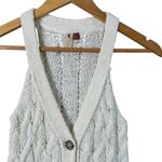 Anthropologie Pilcro Cable-Knit Sweater Tank in Cream Button Front, Size XS Photo 5