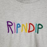 Ripndip Mens Shirt Sz S Gray Cut Cat Embroidered Long Sleeve Crew Neck Pullover Photo 3