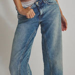 We The Free Women's Free People  Risk Taker Denim Blue Baggy Jeans Size 30 Photo 0