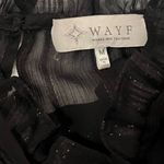 WAYF NEW  Cold Shoulder High Ruffle Neck Long Sleeve Blouse Top Black Medium Photo 8