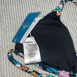 O'Neill  Black Multi Floral Halter Tatum Thalia Triangle Tie Back Bikini Top Sz M Photo 3
