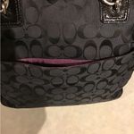 Coach Signature Black A1348- 23767E Side Zippers Gallery Tote Shoulder Handbag Photo 4