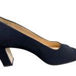 Nine West 90s Black Open Toe Leather Sole Kalyn Block Heel Shoes 7.5 M Photo 4