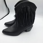 Women's Fringe Boots Western Cowgirl Cowboy Concert Rodeo Size 6 Black Man Made Photo 9