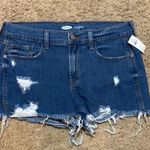 Old Navy  Women's Mid Rise Boyfriend Blue Distressed Denim Shorts Photo 0