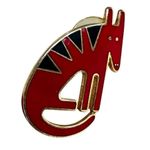🐾 Vintage Laurel Burch "Terra" Red Enamel Dog Earrings Photo 3