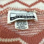 Adele Knitwear vintage white pink rose knit sweater women’s size large Photo 5
