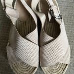 Splendid Women’s Beige and Blue Chunky Wedge Platform Canvas Sandals Size 10 Photo 0