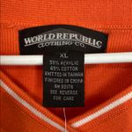 World Republic Orange Sweater with White Trim Size XL Photo 1