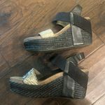 OTBT  Wedge Sandel Black Animal Print /Rattan Wedge Worn Once 7 Photo 3