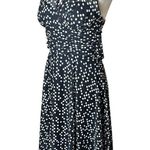 Connected Apparel Vtg Y2K Halter Polka Dot Midi Dress | Black White Retro Size 6 Photo 3