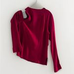 Proenza Schouler Women's Deep Red Cold Shoulder Long Sleeve Blouse Size 6 Photo 7