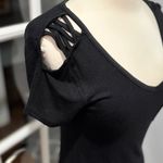 Glitz  Black Cold Shoulder Cutout Dress Photo 2