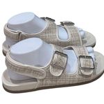 Seychelles NWOT  Bobbie Ivory Tweed Strappy Hook and Loop Sandals Old Money 8.5 Photo 6