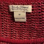 Lucky Brand Women’s  Sweater tunic flare M Red gold open knit size medium Photo 5