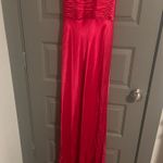 Papell Boutique Pink/Red Silk Halter Maxi Dress Photo 2