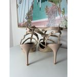 mix no. 6 Nude Studded Patent Leather Caged Strappy Pointed Toe Heels Sz 11 Photo 3