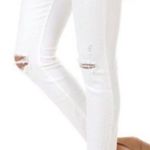 MOTHER Stunner Zip Ankle Step Fray Sz 27 White Jeans Little Miss Innocent #OP9 Photo 0