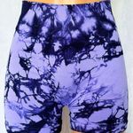 Boutique Purple & Black, Abstract, High-Waisted, Workout Shorts Photo 0