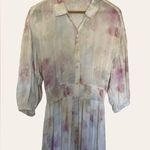 Z Supply  Tanya Blurred White Pink Floral Button Front Maxi Dress Size Small Photo 4