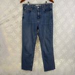 Topshop Moto High Waist Mom Cropped Raw Hem Jeans Size 30 Photo 4