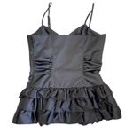 Betsey Johnson Y2K  Womens Top Sz XS Black Satin Corset-Style Sequin Gothic Edgy Photo 2
