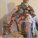 LE GRANGE Womens Semi Sheer Buttoned Down Shirt Size Medium multi color Photo 6