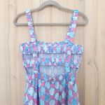 Simply Southern  Womens Dress Size M Pink Blue Shell Print Beachy Coastal Resort Photo 4