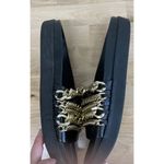 Kendall + Kylie Gently Used Black/Gold Leather Shiloh Slides - Size 9M Photo 4