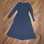 Jil Sander  navy long sleeve formal dress evening designer Holiday classic $650 Photo 3