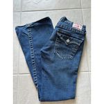 True Religion  Joey Jeans Women 30 Medium Wash Denim Twisted Hem Thick Stitch Y2K Photo 5