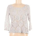 Abercrombie & Fitch Y2K Grey Sheer Floral Roses Bohemian Lace Blouse Size M Photo 1