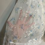JessaKae Coquette White Blue Floral Lace Midi Dress Size XL Milkmaid Cottagecore Photo 7