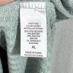 Chaser Green Waffle Knit V-Neck Long Sleeve Top Shirt Womens XL Thermal Long Hem Photo 6