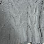 Moon & Madison Blue-Gray Plush Cowl Neck Knit Sweater Photo 3