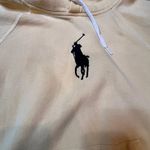 Polo Ralph Lauren Women's Big Pony Fleece Hoodie Yellow Sweatshirt Size M Fitted Size M Photo 3