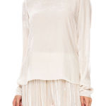 Forte Forte Turtleneck Cream Italian Velvet Silk Blend Long Sleeve Top Size 1 Photo 0