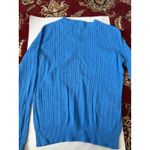 kim rogers  Women's Blue 100% Cotton Cable Knit Crew‎ Neck Sweater Small Photo 4