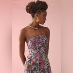 Anthropologie  Geisha Designs Floral Strapless Mini Dress Bow Detail $348 Large Photo 2