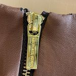 Michael Kors Faux Leather Two Tone Brown Zipper Front Dress Size 2 Photo 8