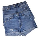 Abercrombie & Fitch Lot Of 2 Size 28/6 Cut Off Jean Shorts Distressed High Rise Photo 0