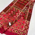 Oscar de la Renta Vintage Red Silk Scarf E135 Photo 4