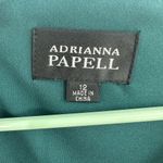 Adrianna Papell Sz 12 Dress Teal Ruched Ruffle Layers Short Sleeve Sheath Formal Photo 4